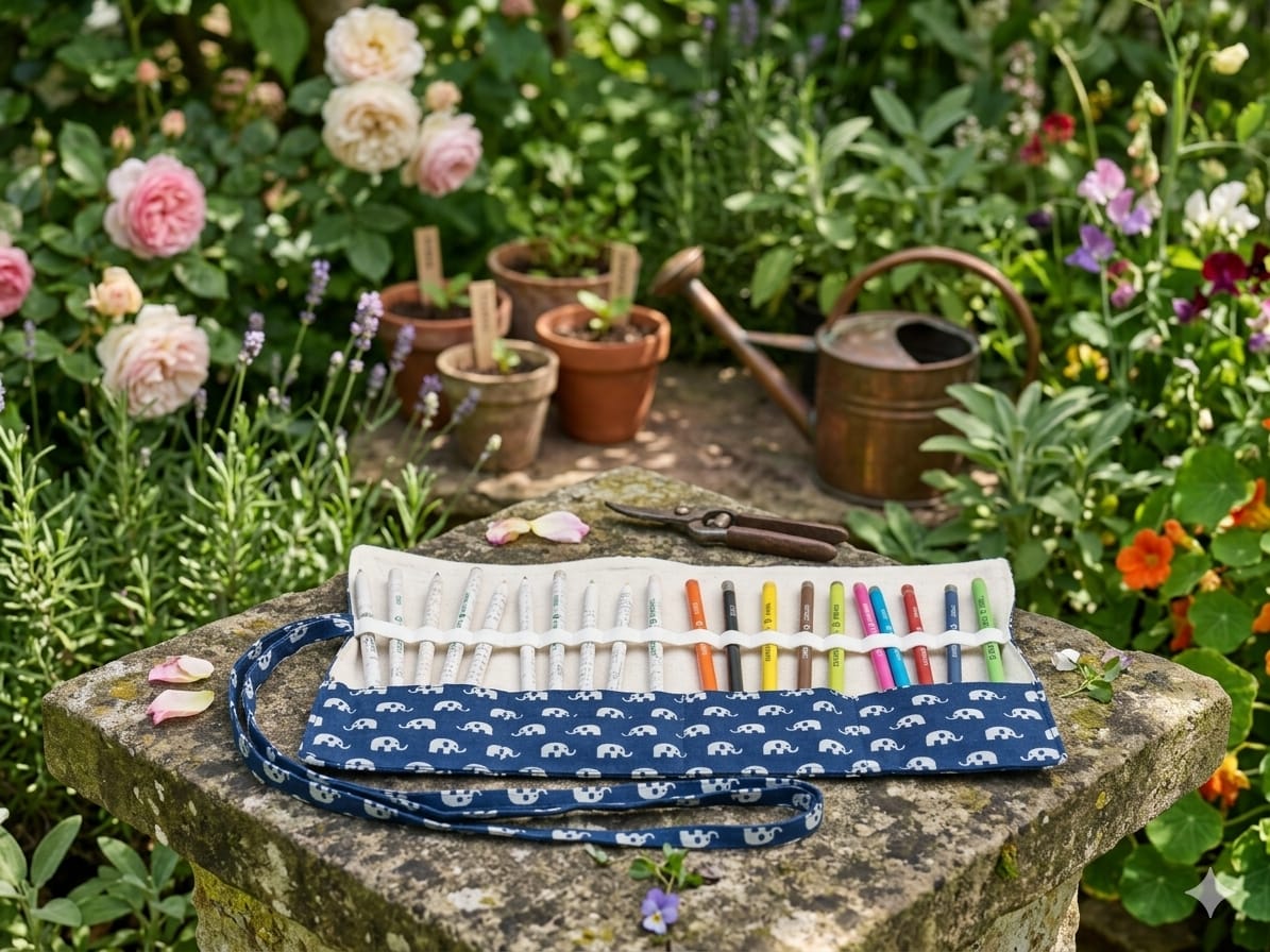 Sooti X Carragreen Stationary Wrap - Elie Blue Love with Seed Pencils - Image 2